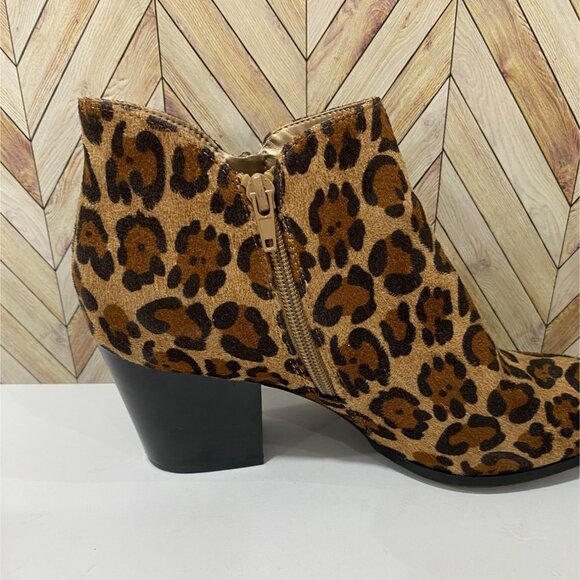 Style & Co Leopard Print Faux Suede High Heel Ankle Boots With Side Zipp Closure - Picture 13 of 13
